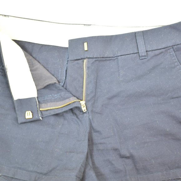 J Crew Factory Women Navy 3.5 In Classic Chino Shorts size 4 Blue Stretch Preppy - Picture 7 of 10